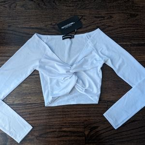 PrettyLittleThing White Crop Top